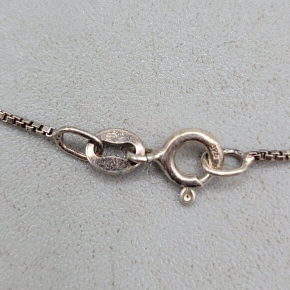 JC Sterling Silver Marcasite Initial T Pendant Necklace 925 Italy Box Chain - Picture 6 of 7